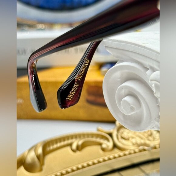 🆕VIVIENNE WESTWOOD🧿NWOT VW827 Striped Purple Acetate Butterfly Shaped Sunglass - Picture 8 of 16